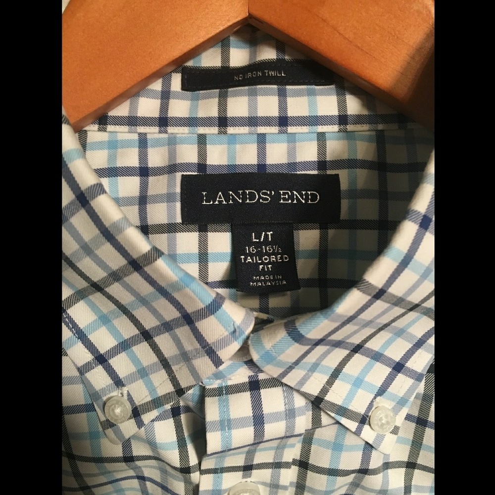 Men's Lands' End Casual/Dress Long Sleeve Shirt